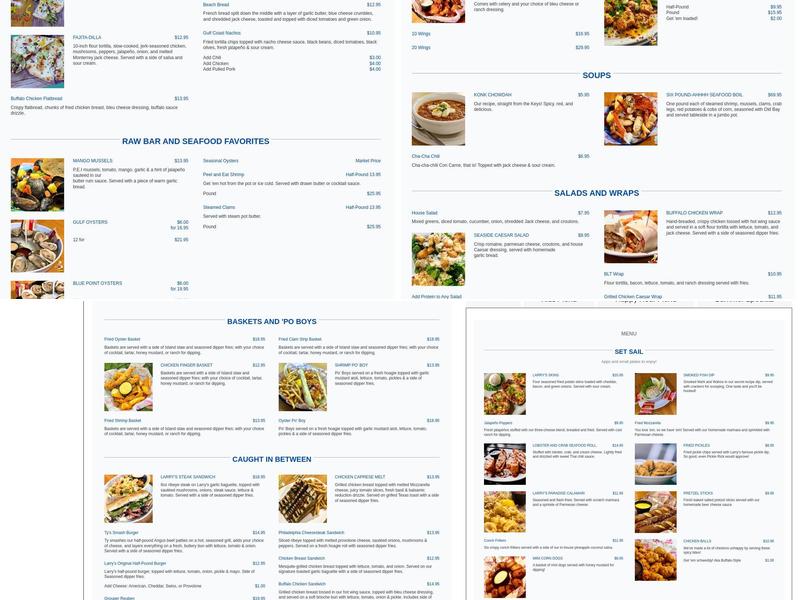 Pelican Larry's Raw Bar and Grill Menu