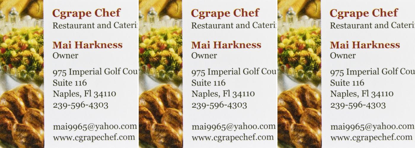 Cgrape Chef Menu