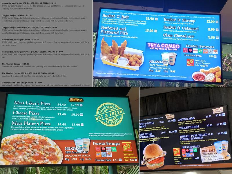 Krusty Burger Menu