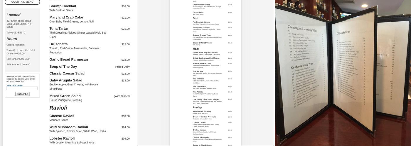 One Twenty Three Menu