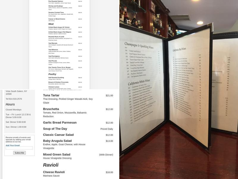 One Twenty Three Menu