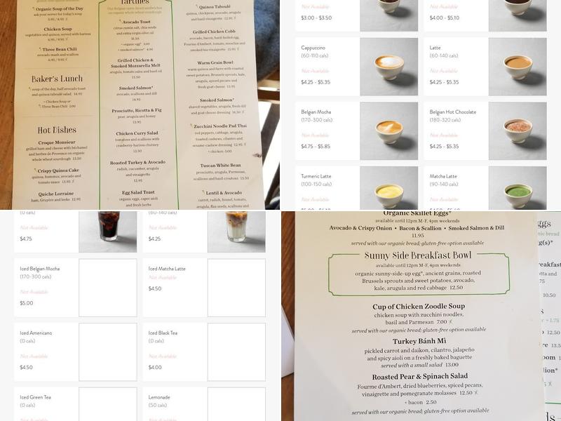 Le Pain Quotidien Menu