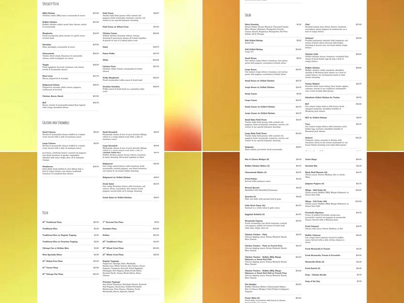 Ridgemont Pizza & Restaurant Menu