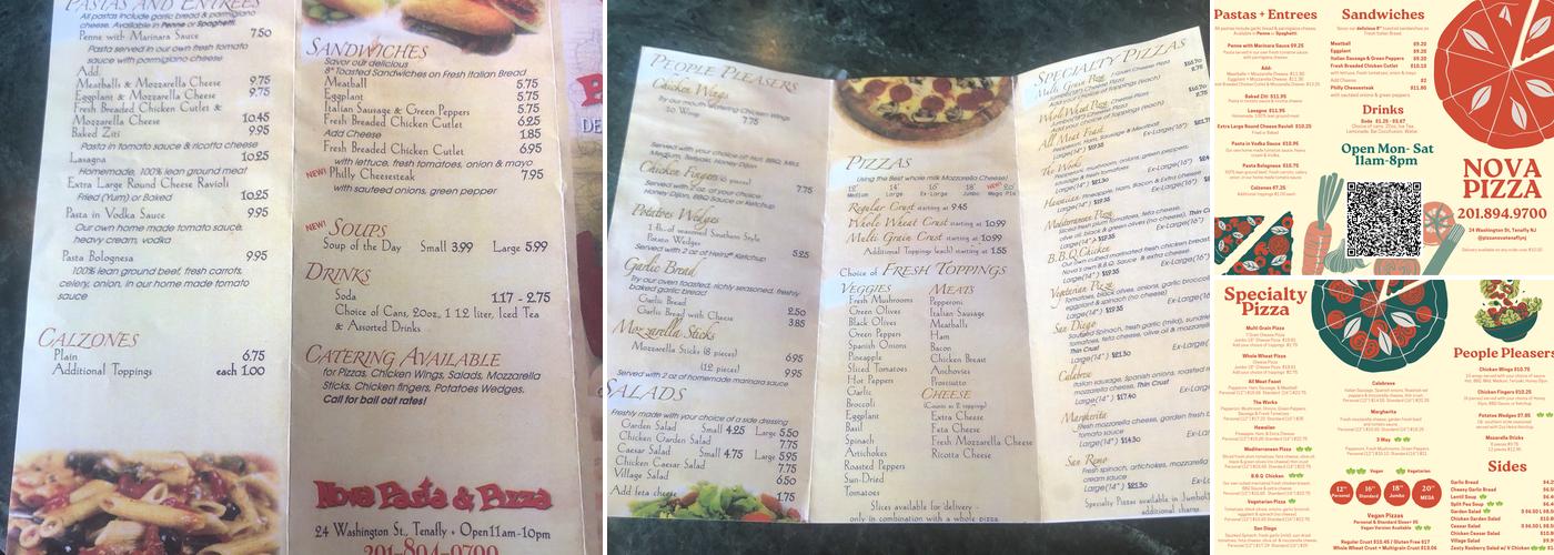 Pizza Nova Menu