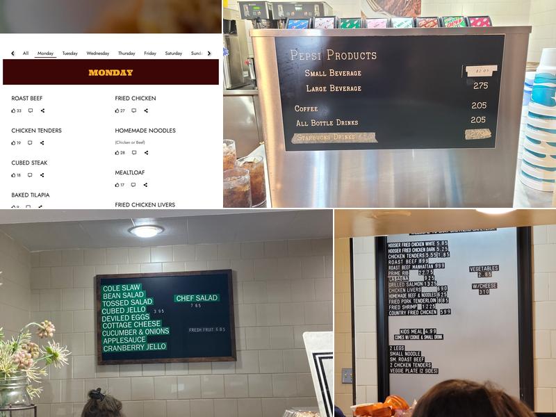 Gray Brothers Cafeteria Menu