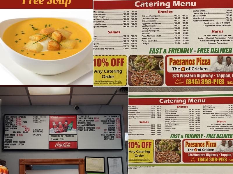 Paesanos Pizza & Pasta Menu