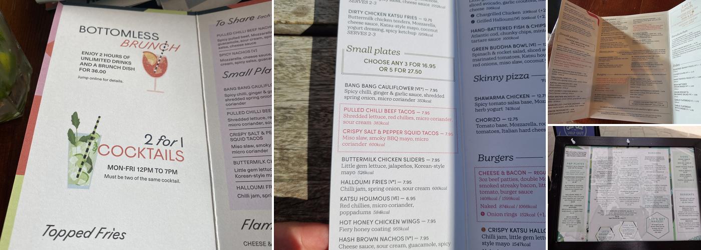 Pitcher & Piano York Menu