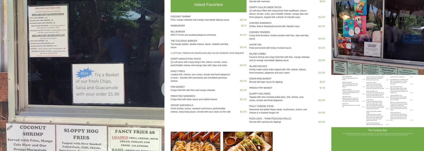 Without A Paddle Cafe Menu