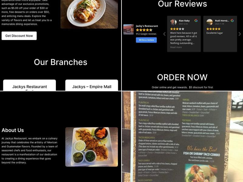 Jacky's Restaurant Menu