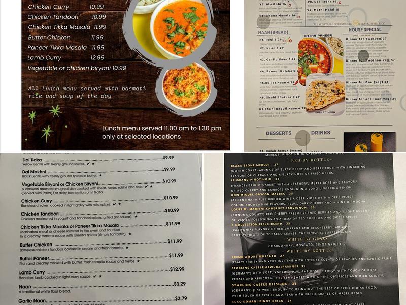 Shahi India Grill Menu