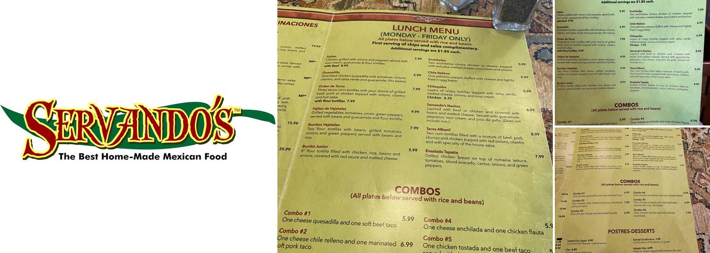 Servando's Menu
