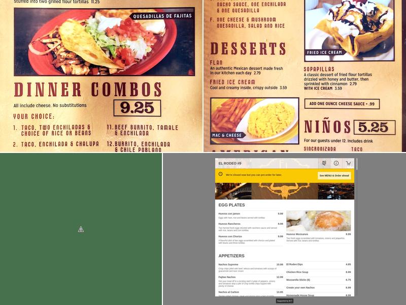 El Rodeo #9 Menu