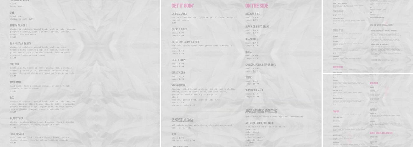 The Whole Enchilada Fresh Mexican Grill & Bar Menu