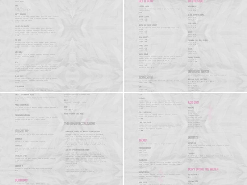 The Whole Enchilada Fresh Mexican Grill & Bar Menu