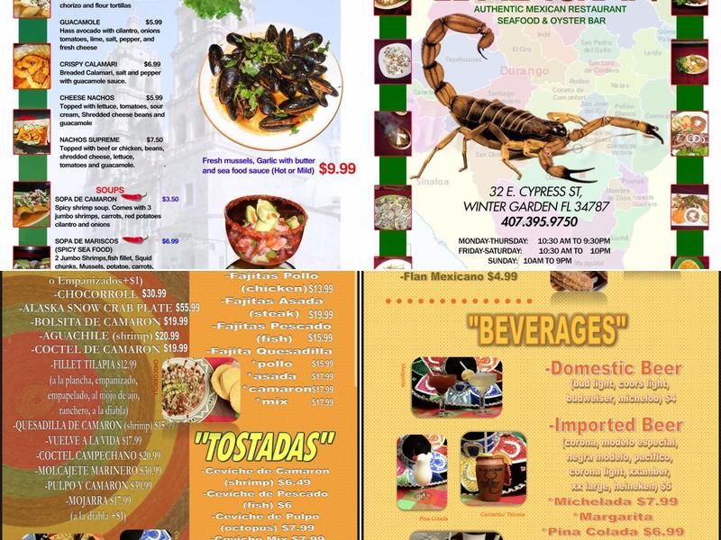 El Alacran Mexican food Menu