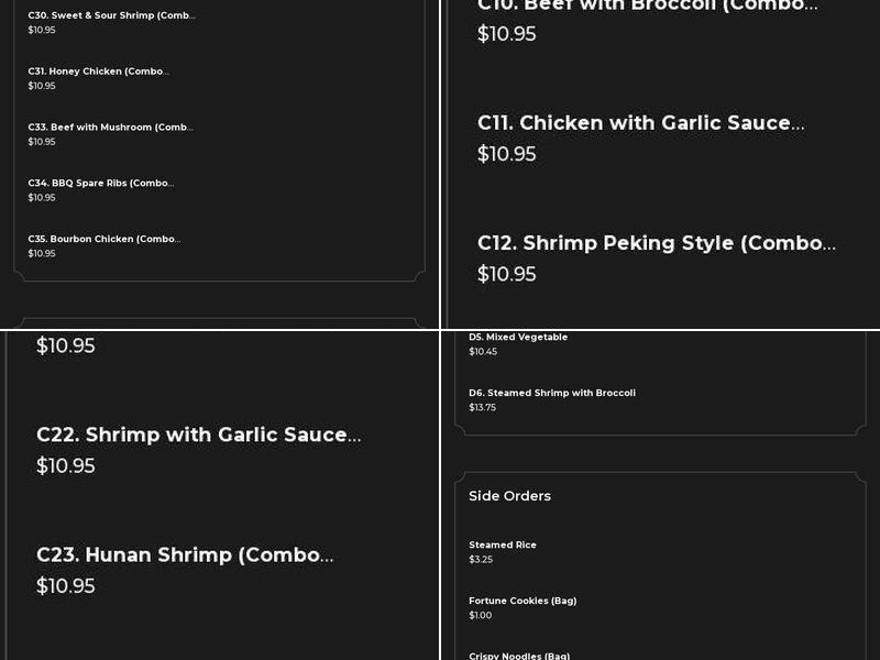 He Hop Chinese Restaurant Menu