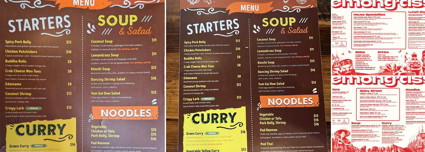 LemonGrass Cafe Menu