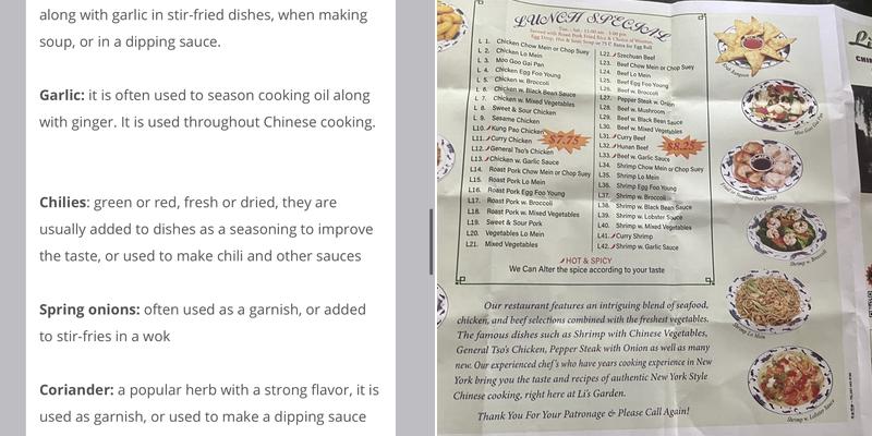 Li's Garden Chinese Restaurant Menu