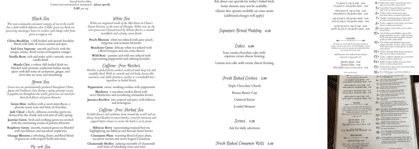 Café d'Marie Menu