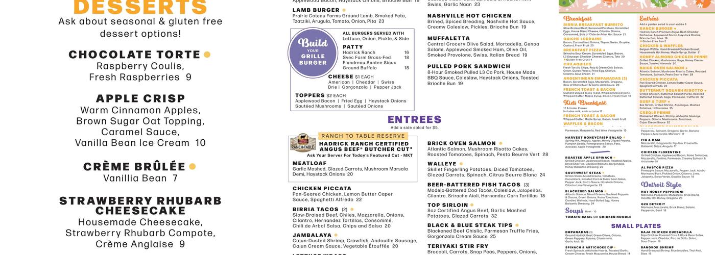 Grille 26 Menu