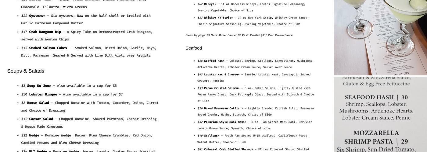 Steventon's Menu