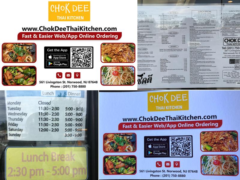 Chok Dee Thai Kitchen Menu