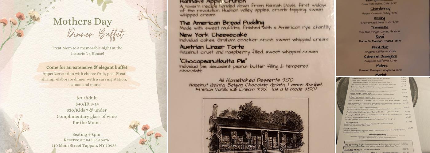 The Old '76 House Menu