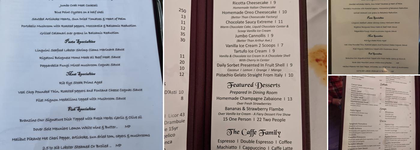 Dimora Menu