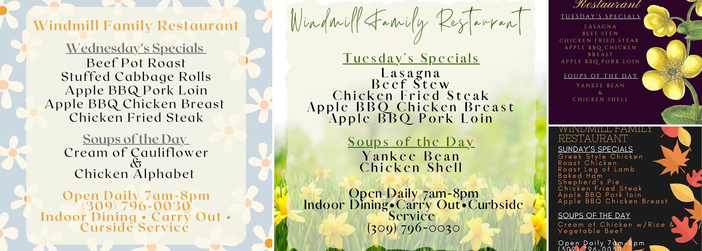 Windmill Family Restaurant Menu