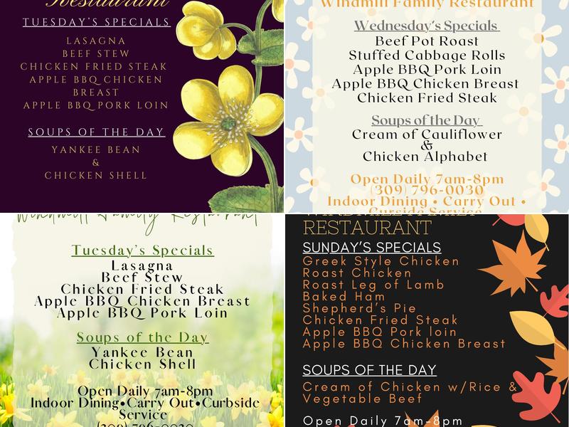 Windmill Family Restaurant Menu