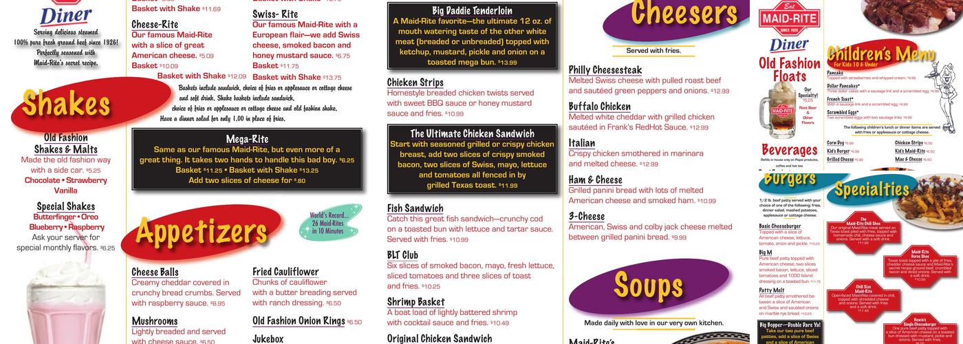Maid-Rite Menu
