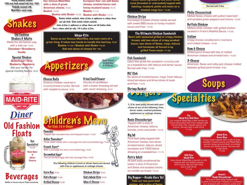 Maid-Rite Menu