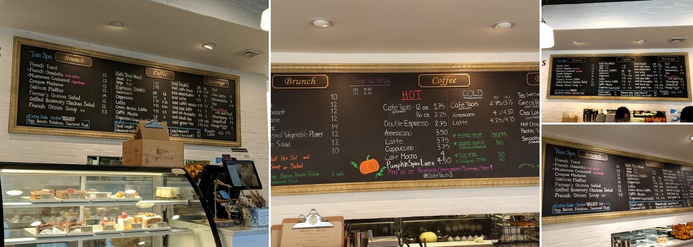 Cafe Trois Menu