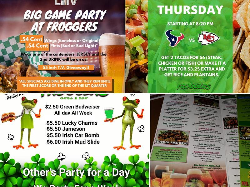 Froggers Grill & Bar Menu