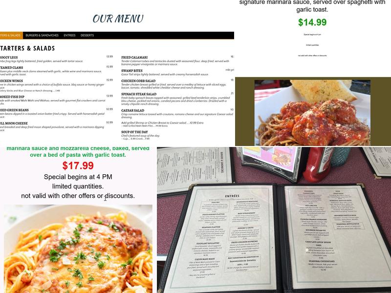 JB Boondock's Bar & Grill Menu