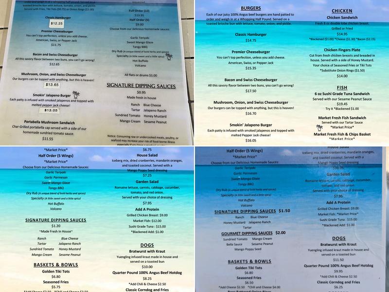 Tiki Bar & Grill Menu