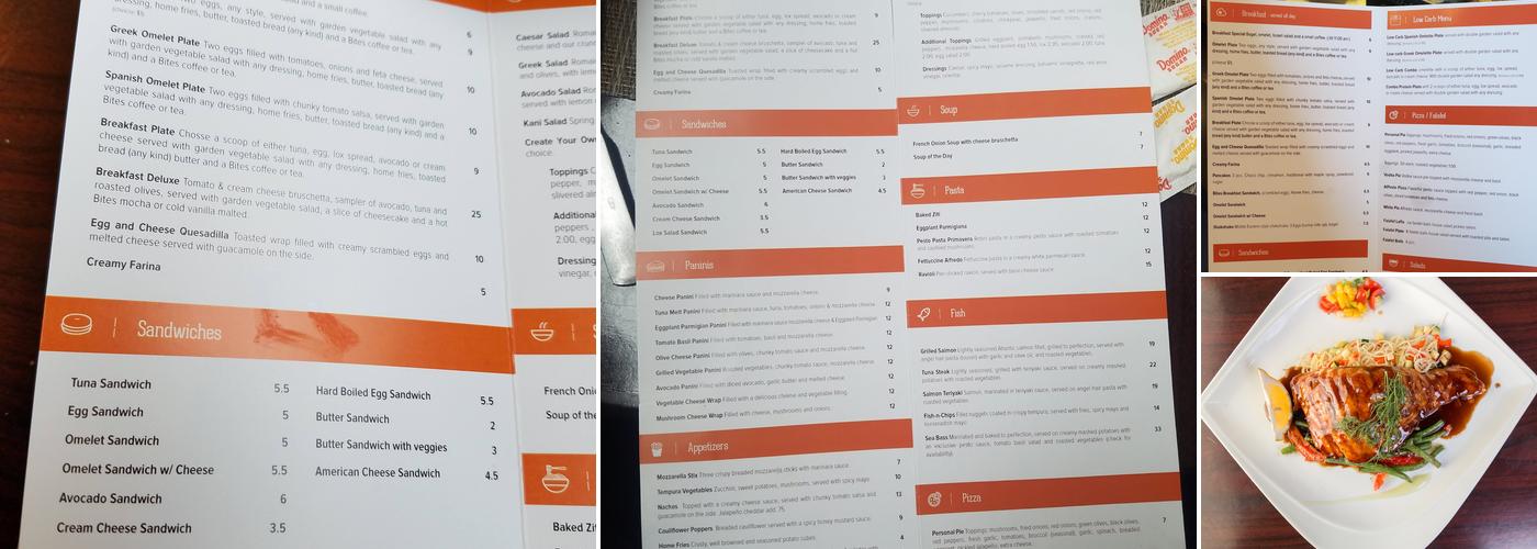 Bites Cafe Menu
