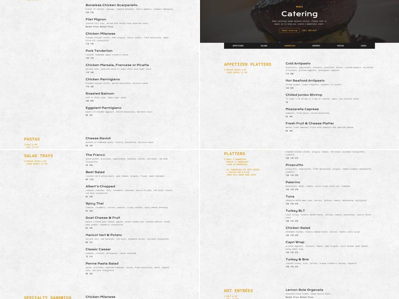 Albert's Ho-Ho-Kus Menu