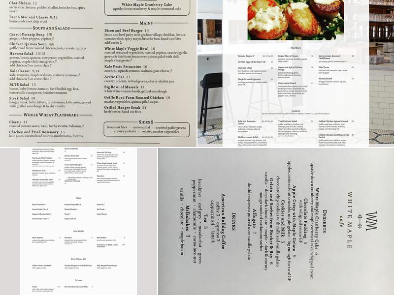 White Maple Café Menu