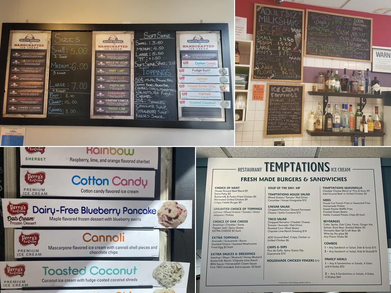 Temptations Cafe Menu