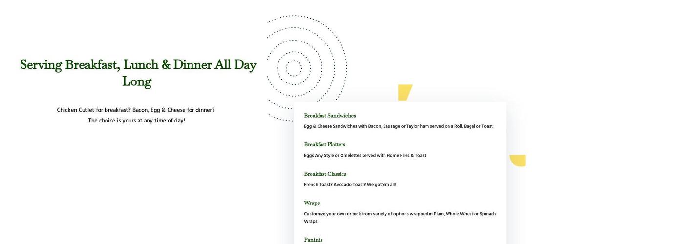 Cliffs Cafe & Salad Bar Menu