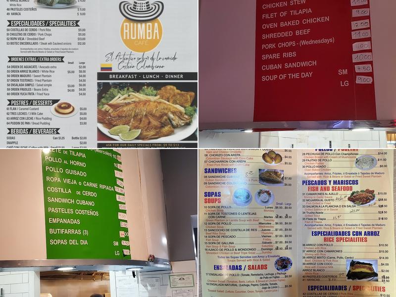 Rumba Cafe Menu