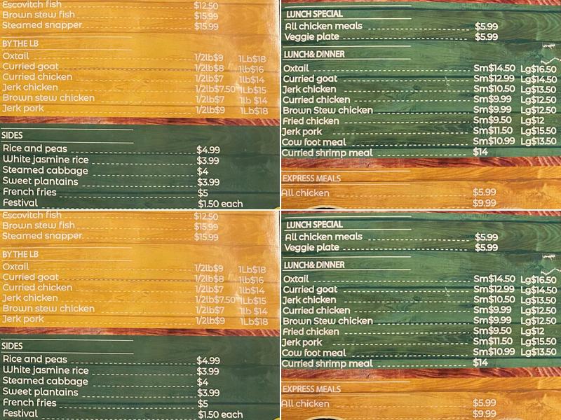 Reggae Riddim Jamaican Restaurant and Lounge Menu