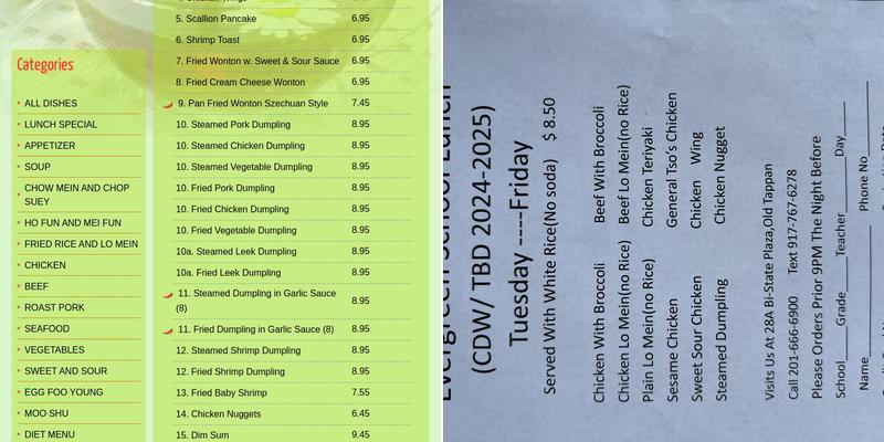 Ever Green Chinese Food Menu