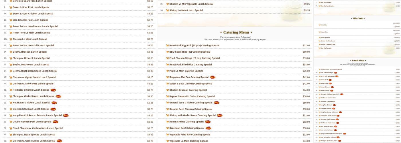 Closter #1 Menu