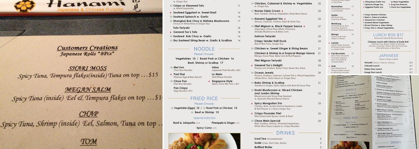 Hanami Restaurant Cresskill Menu