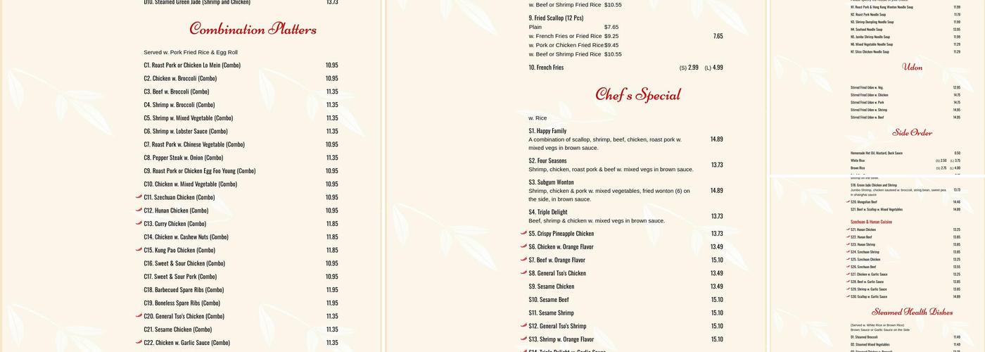 Panda Gardens Menu
