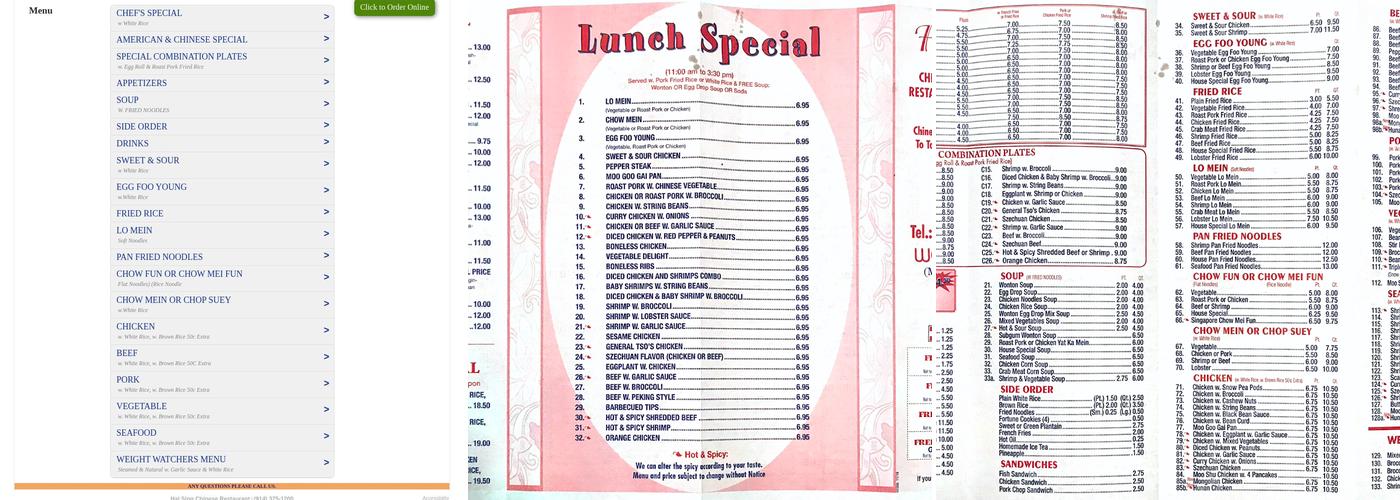 Hai Sing Menu