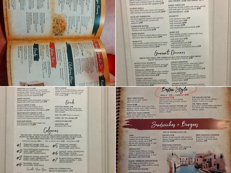 Kelsey's Pizzeria Menu