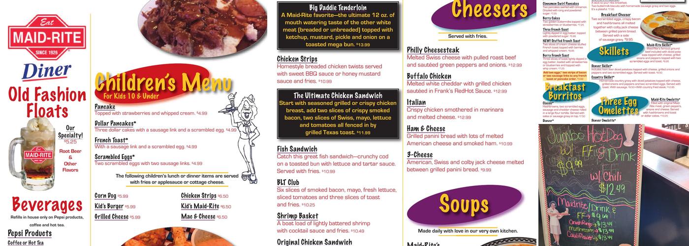 Maid-Rite Menu
